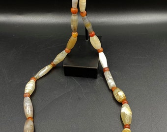 古い古代のアンティークの古い縞模様の瑪瑙ビーズのネックレス - Etsy 日本