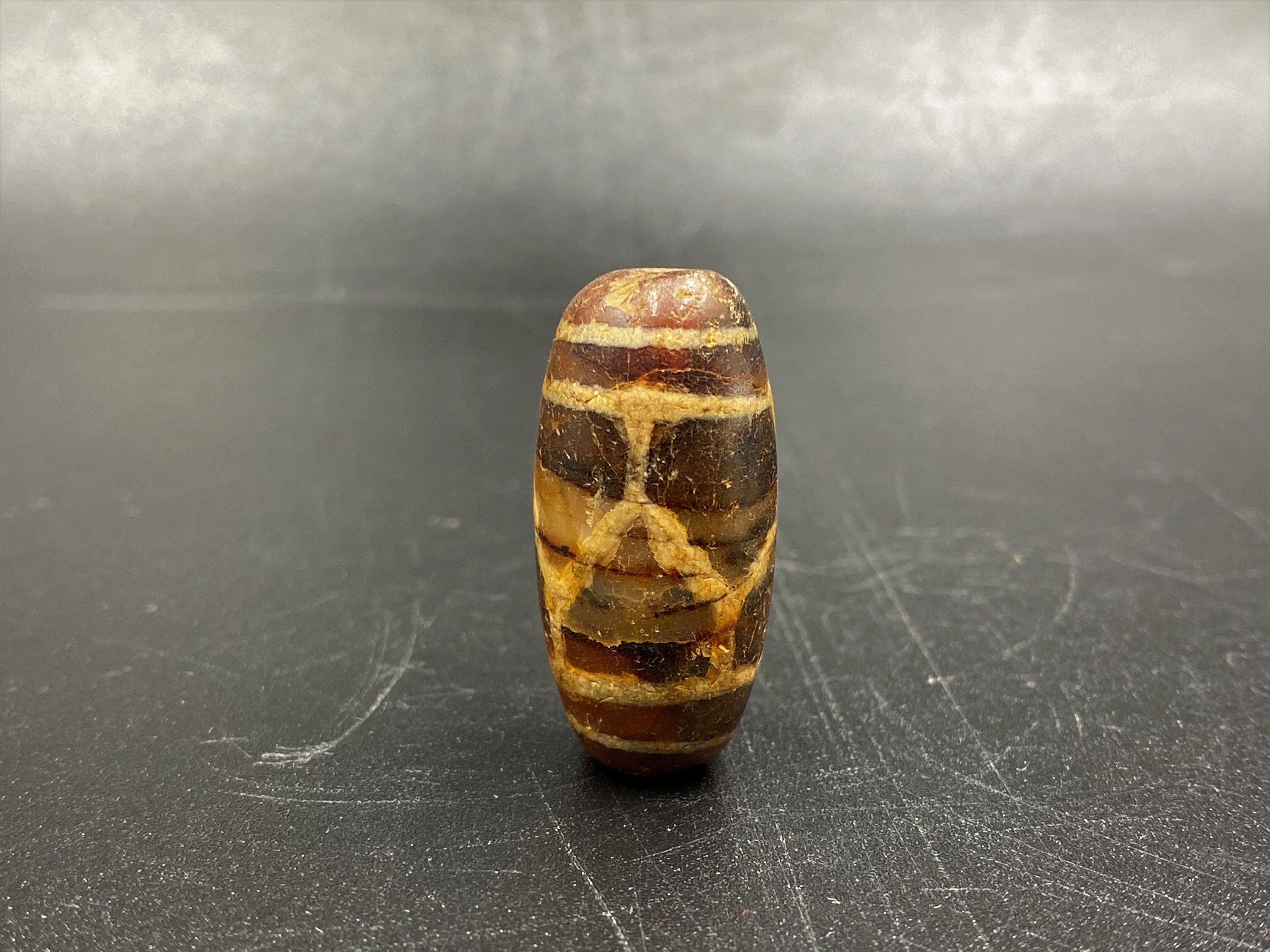 Antique Phum Dzi Etched Carnelian Agate Bead Pendant Amulet | Etsy