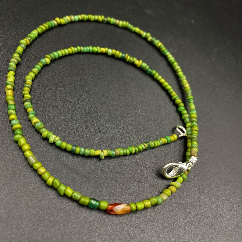 Old Antique Jewelry Glass carnelian Agate Beads Necklace From Etsy