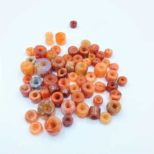 Old Antique Carnelian Amulet Jewelry Beads From Ancient Bronze Age Shand Dynasty
