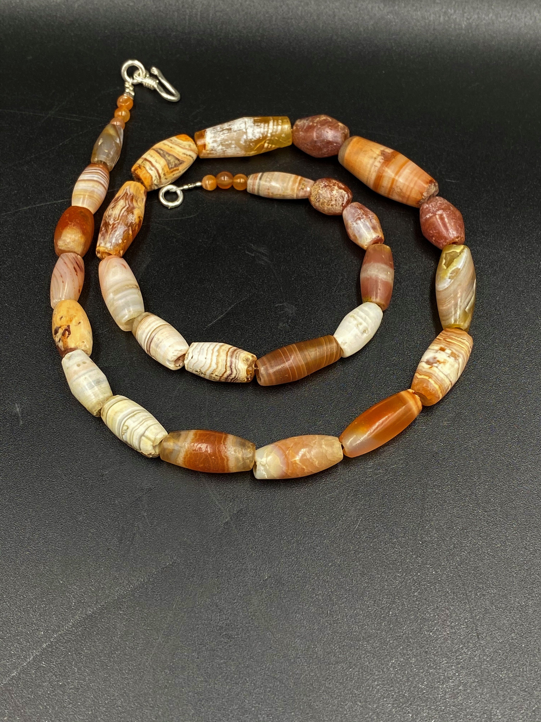 Old Ancient Antique Indus Valley Carnelian Banded Agate Beads Etsy UK