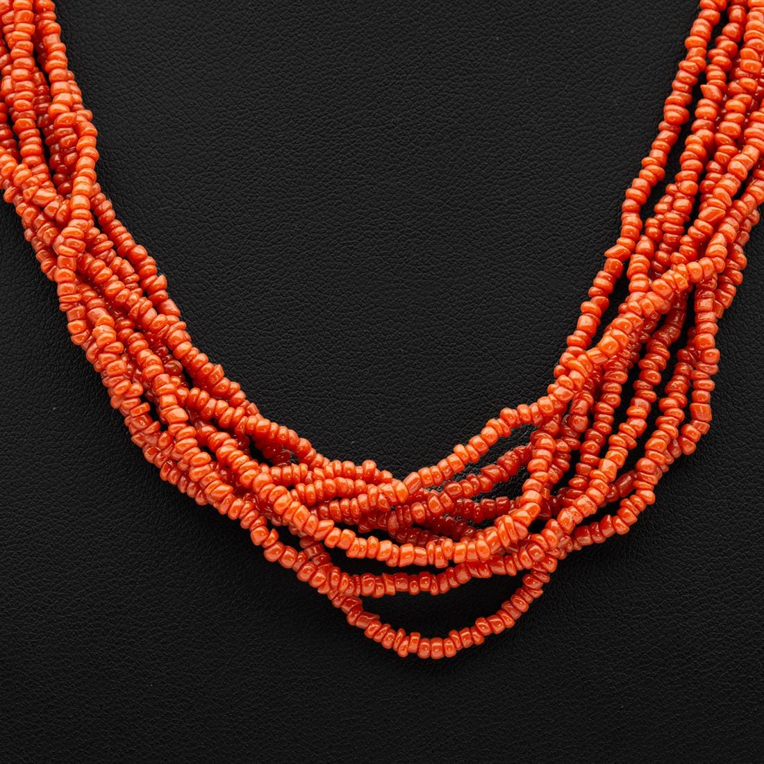 Collana Da Donna Cm 88 Corallo 8 Mm Rosso Intenso Perle Coltivate NUOVA - Foto 4