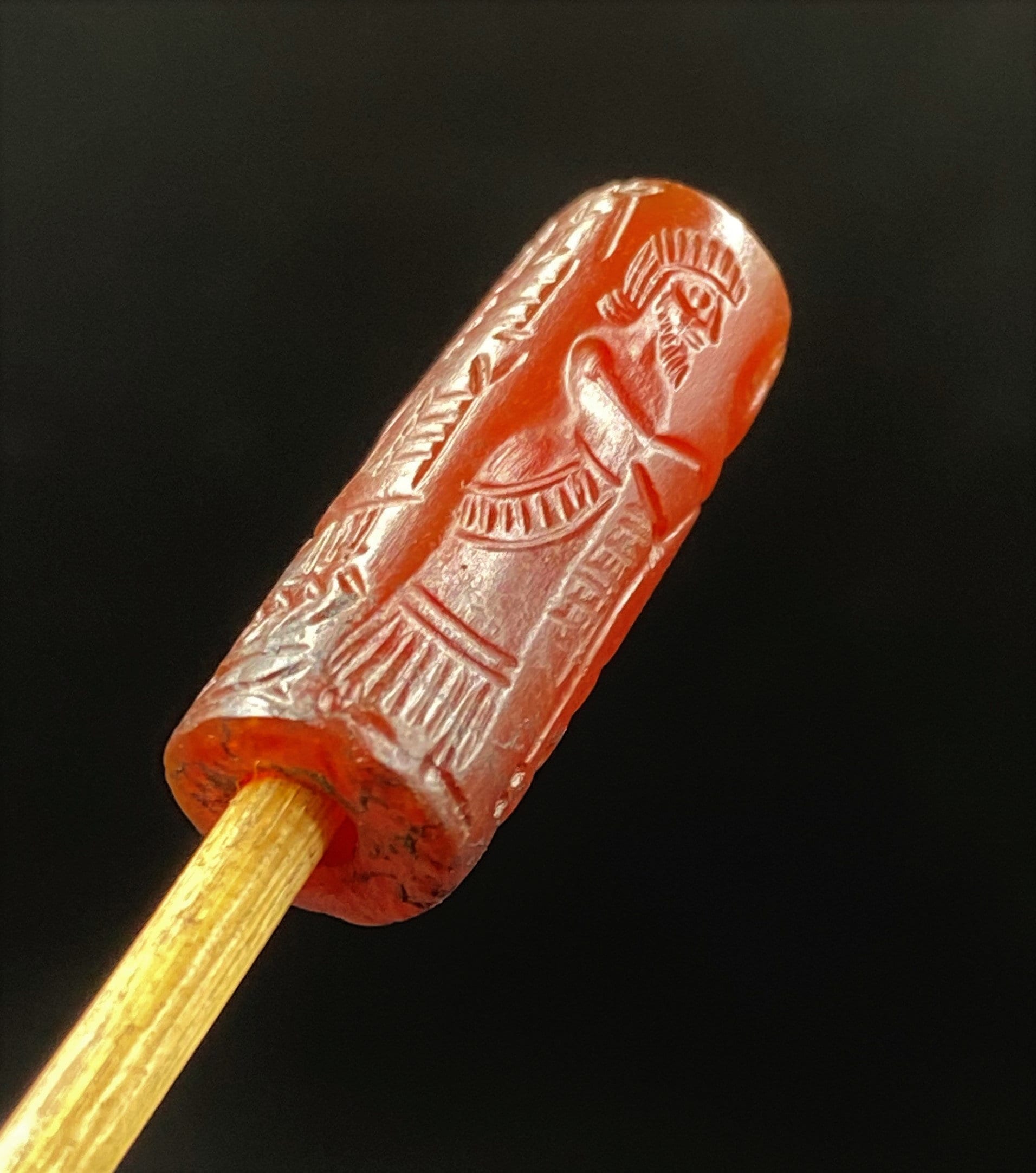 凹版円筒印章 刻印された人物 瑪瑙ビーズ ササン朝アケメネス朝 - Etsy