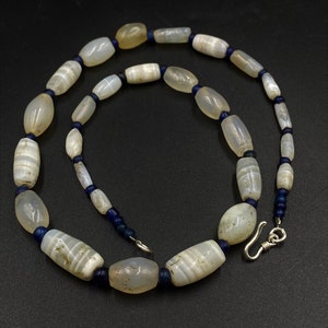Old Ancient Antique Old Banded Agate Beads Necklace