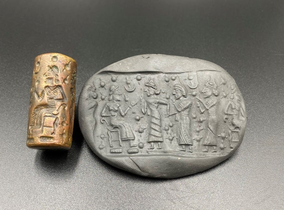 古代ギリシャ ローマ バビロニア 古代遺物 青銅製円筒印章 凹版