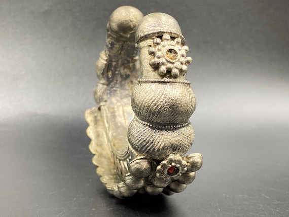 鳥モチーフ シルバー 銀合金 カフバングル ヴィンテージ ハンドメイド