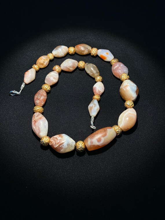 Ancient Pink Color Rare Banded Agate Beads Necklace From - Etsy