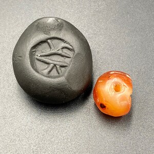 OLD BEADS Ancient Near East Antiquities Stone Signet Stamp INTAGLIO Jewelry Bead