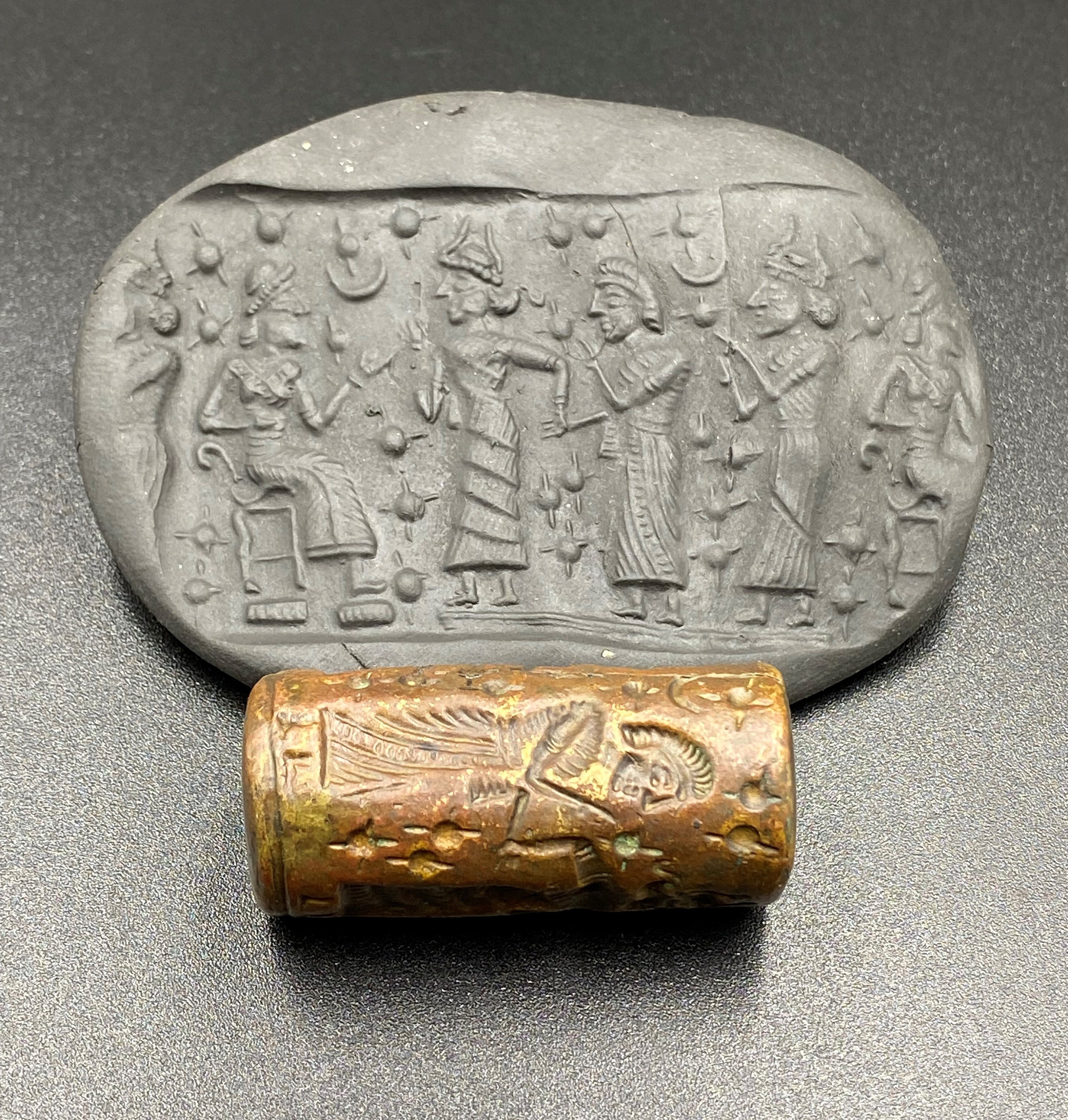 古代ギリシャ ローマ バビロニア 古代遺物 青銅製円筒印章 凹版