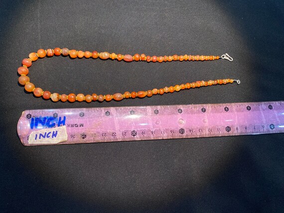 old antique carnelian beads mala necklace from an… - image 4