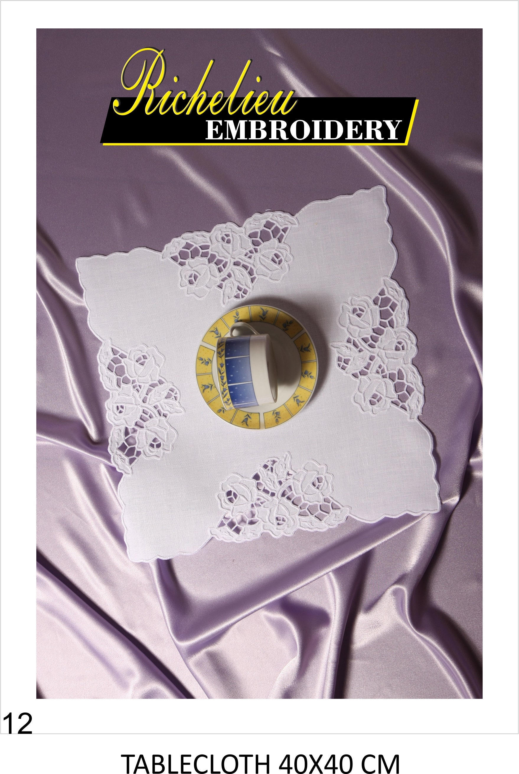 CUTWORK EMBROIDERY KIT Richelieu Embroidery Stamped Linen to Embroider