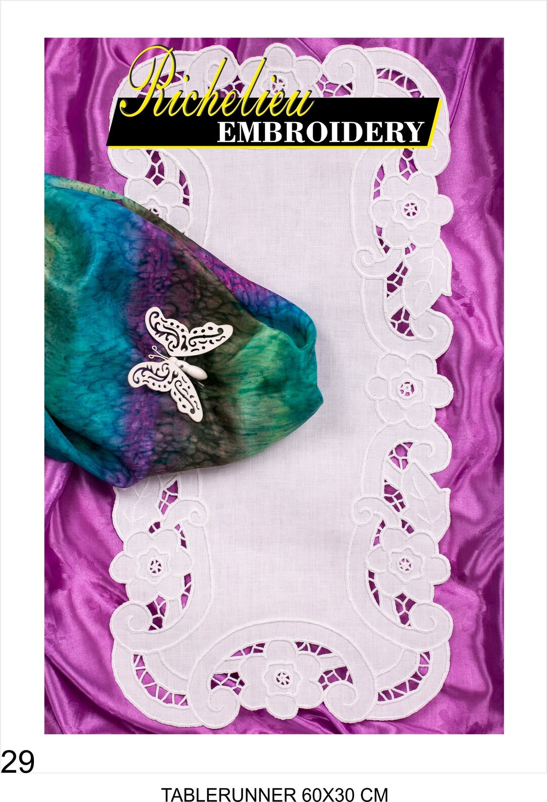 CUTWORK EMBROIDERY KIT Richelieu Embroidery Stamped Linen to Embroider