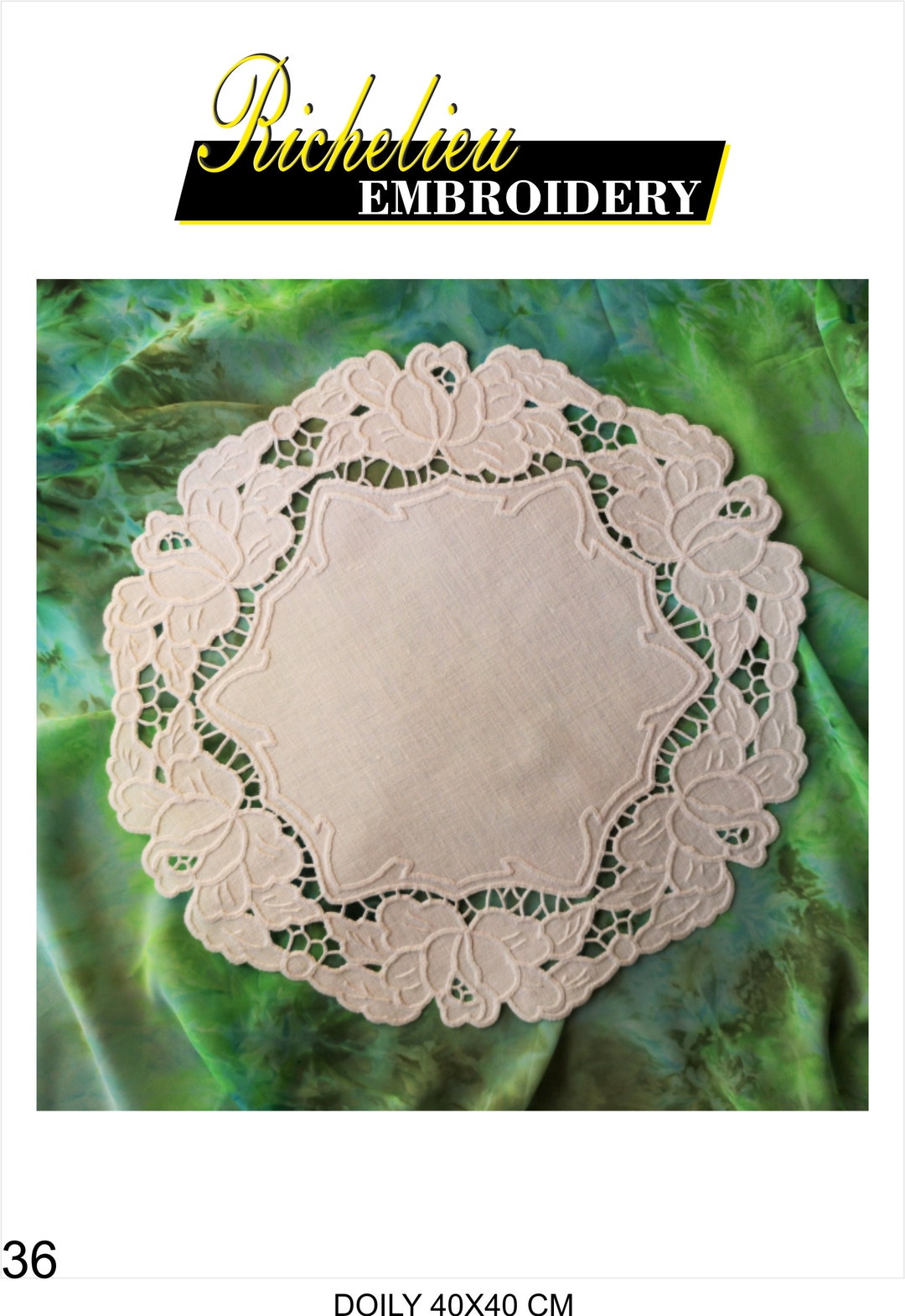 CUTWORK EMBROIDERY KIT Richelieu Embroidery Stamped Linen to Embroider