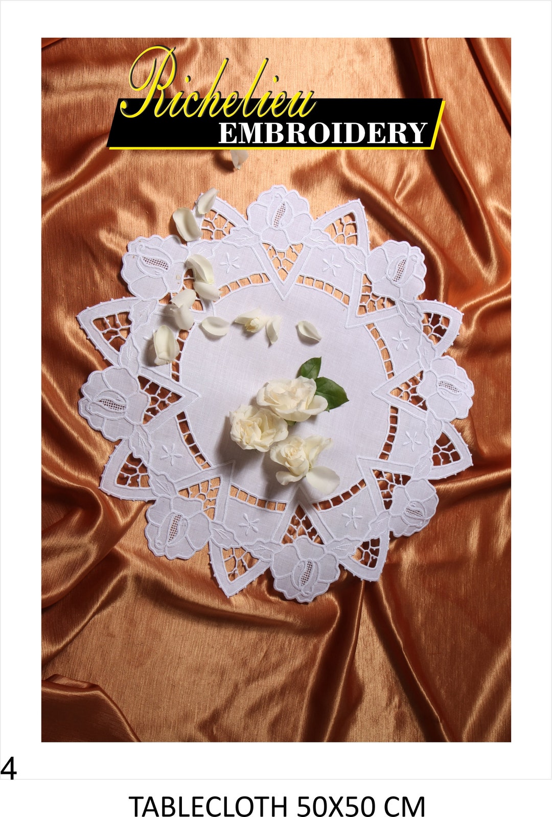 CUTWORK EMBROIDERY KIT Richelieu Embroidery Stamped Linen to Embroider