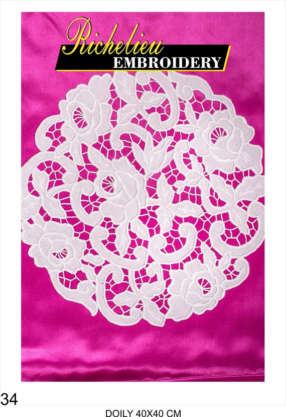 CUTWORK EMBROIDERY KIT Richelieu Embroidery Stamped Linen Etsy