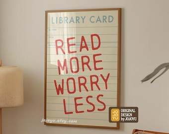 Zorgen minder muurkunst leesgrage gezellige hoekje poster decor voor romantiek mysterie thriller roman fictie lezer cadeau voor boekenwurm boekenliefhebber