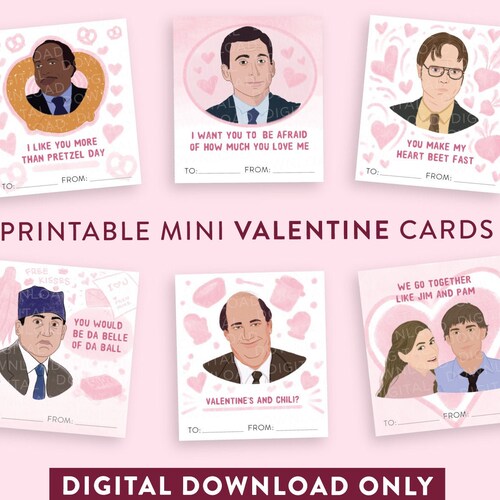 The Office Inspired Printable Mini Valentine's Day Cards - Etsy Canada