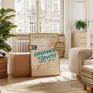 Bookish Enemies to Lovers Wall Art Retro Book Lover Poster Decor for ...