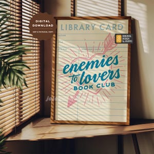 Bookish Enemies to Lovers Wall Art Retro Book Lover Poster Decor for ...