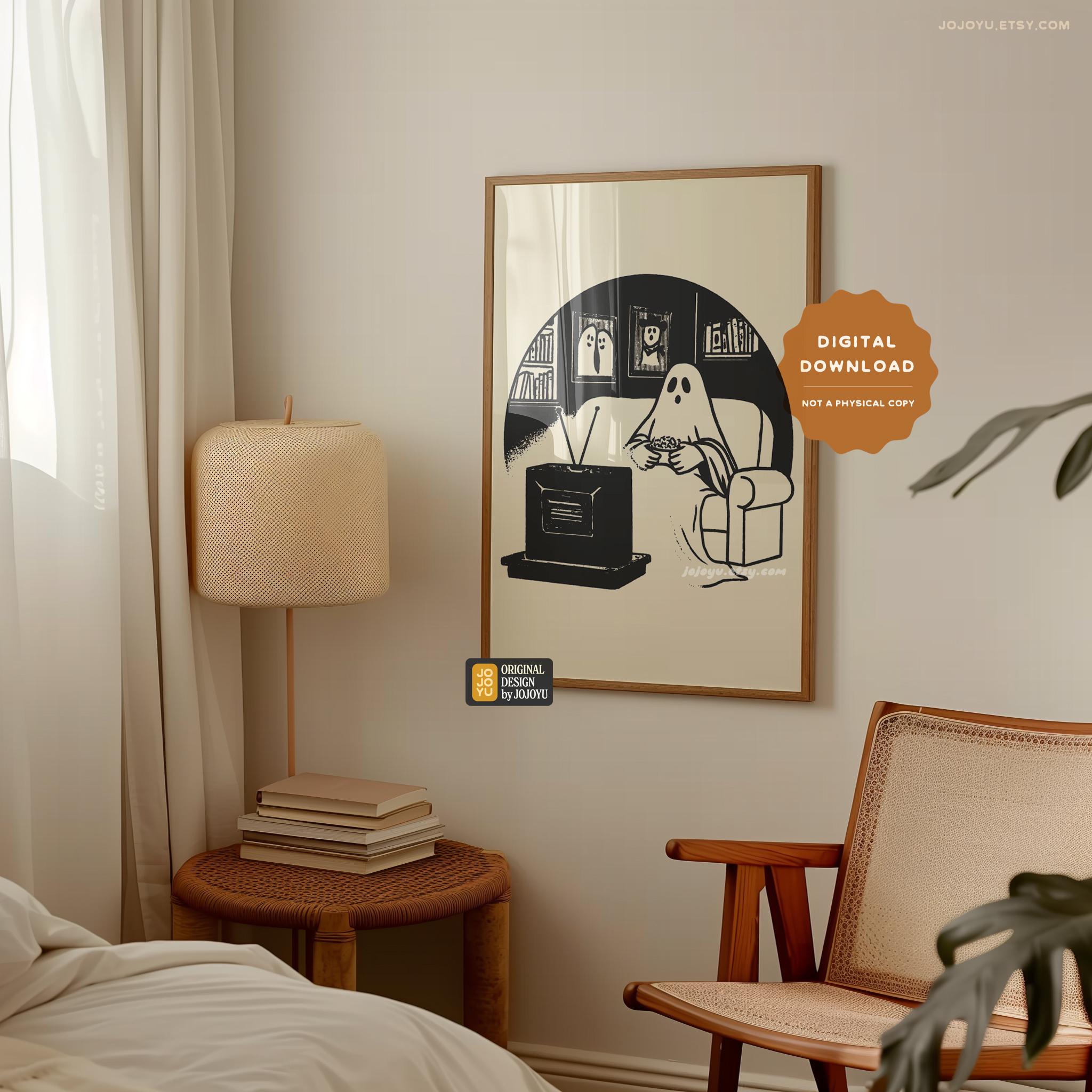 Horror Lover Wall Art Bundle, Spooky Introvert Ghost Print, Retro ...