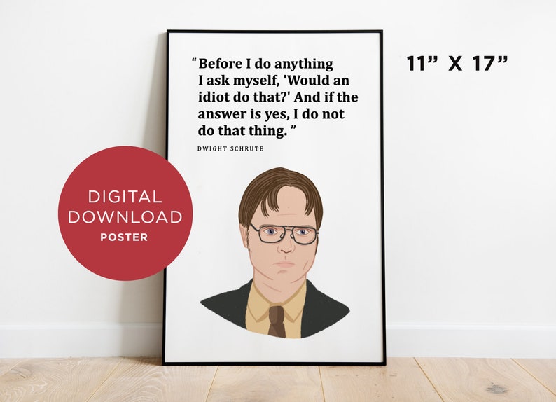 Dwight Schrute the Office Quote Poster DIGITAL DOWNLOAD Wall - Etsy