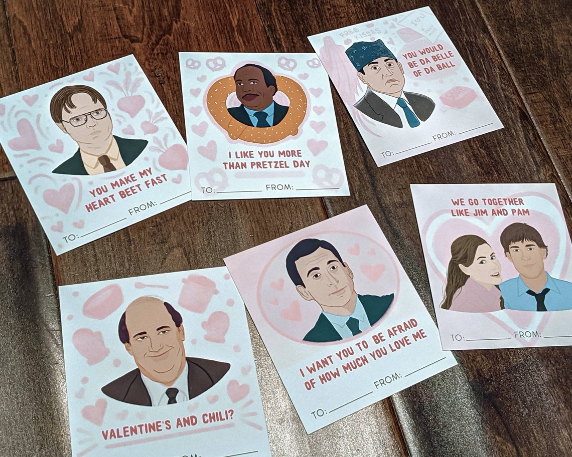 The Office Inspired Printable Mini Valentine's Day Cards, Instant ...