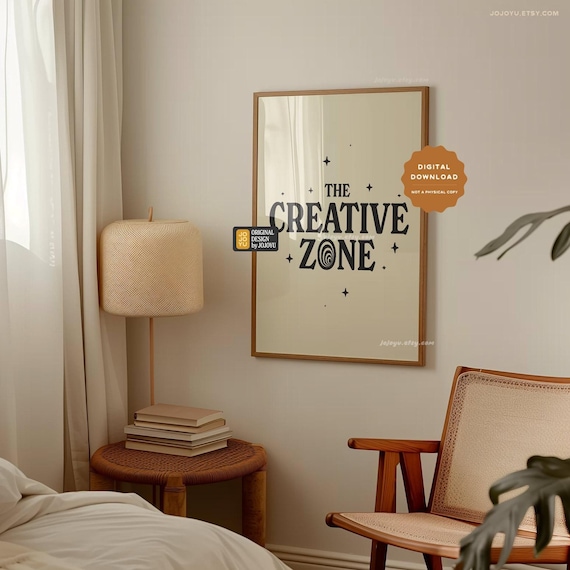 Creative wall poster art, creativity poster, retro wall art vintage style decor, for artists, creatives poster printable digital download