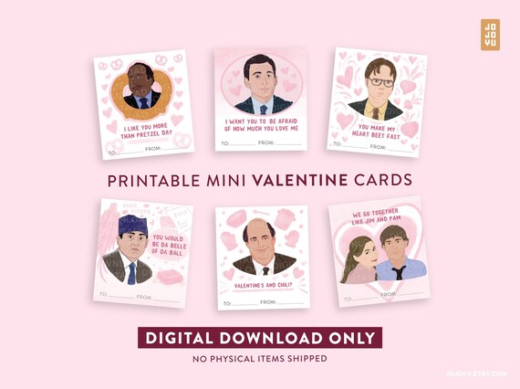 The Office Inspired Printable Mini Valentine's Day Cards - Etsy