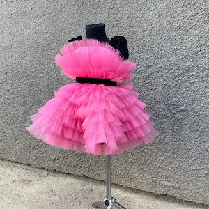 Pink floral dress Powdery dress for girls dress tulle Nice dress elegant dress child dress dress with sequins fluffy dress marshmallow dress