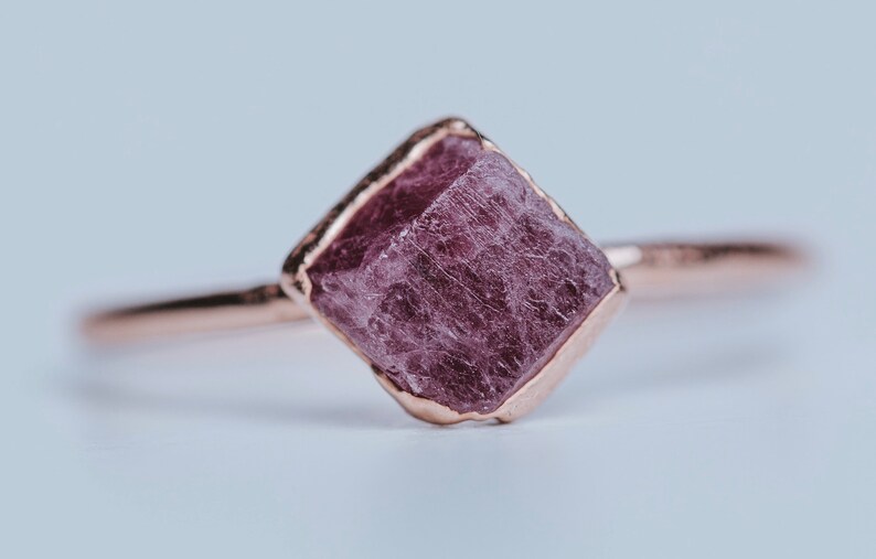 Dainty Ruby Stacking Ring Raw Stone Ring Gem Ring Unique Etsy