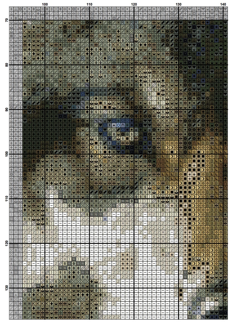 Wolf Counted Cross Stitch Pattern Large Cross Stitch Chart | Etsy