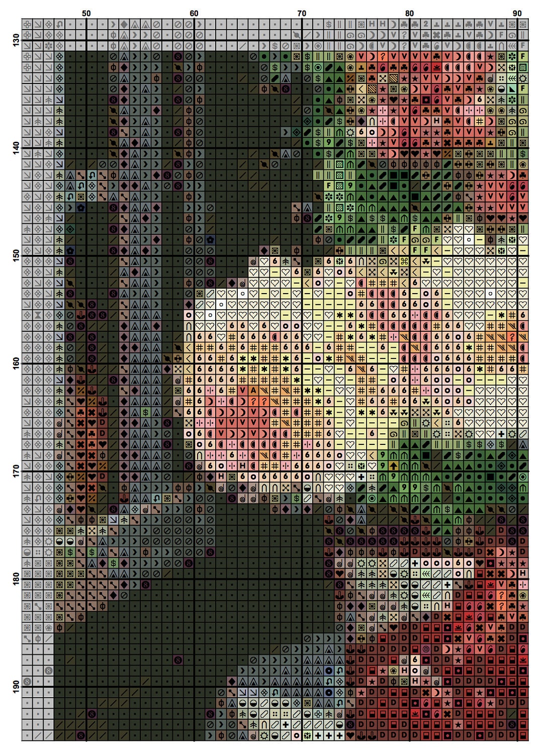 Counted Cross Stitch Pattern Large Cross Stitch Chart | Etsy