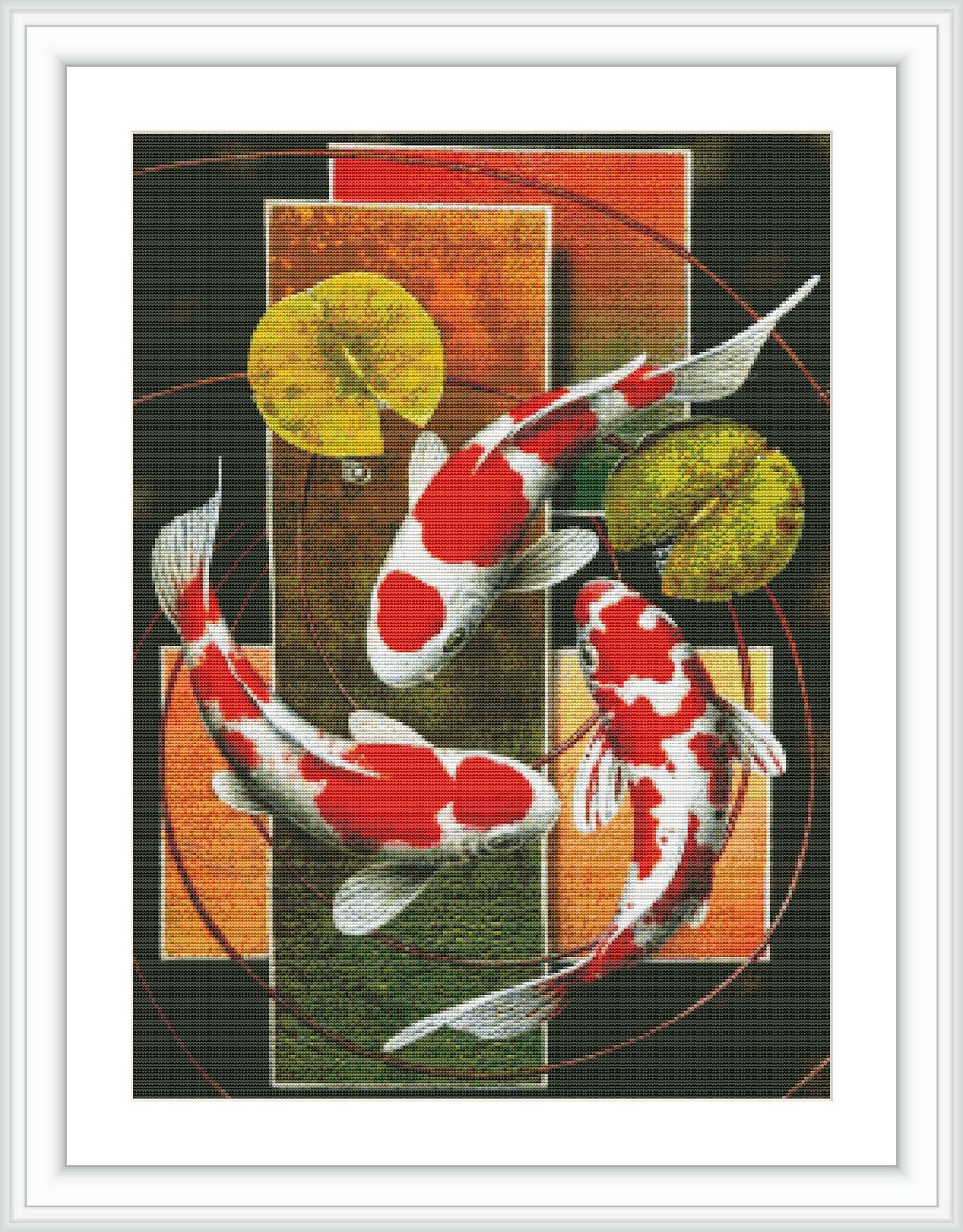 Counted Cross Stitch Pattern Koi Fish Large Cross Stitch Etsy