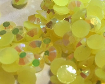 AB Yellow Jelly non hotfix Flatback Rhinestone Choice of ss12 3mm ss16 4mm or ss20 5mm