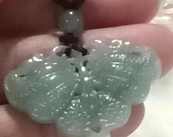 Blue Water JADEITE  BUTTERFLY necklace for Encouragement, Attract New Opportunities Feng Shui Jewelry