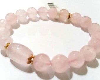 Madagascar Rose Quartz  with Lucky Barrel Charm Unconditional Love  Luck Attraction  Feng Shui