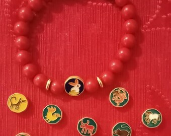 Zodiac Animal Sign Cinnabar Bracelet: Feng Shui Jewelry Gift