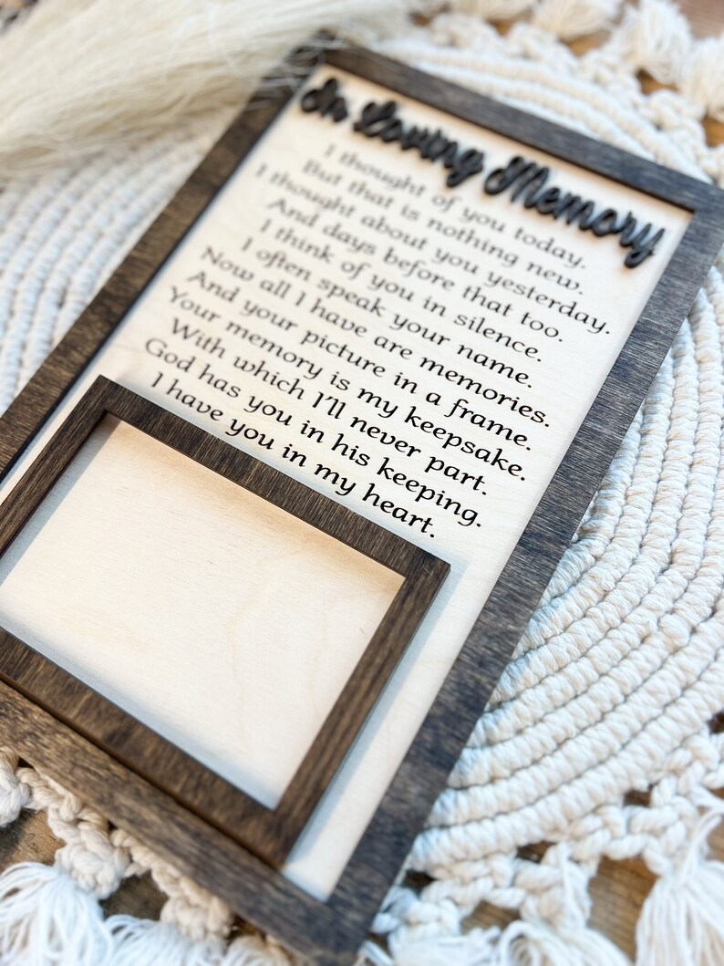 Memory Thoughts In Loving Memory Photo Sign - Etsy