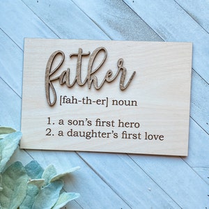 Father definition wood sign