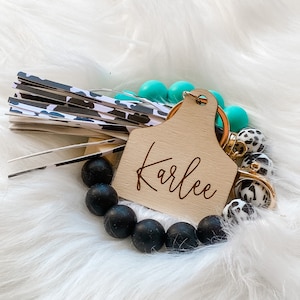 Cow Print Cow Tag Bangle Wristlet