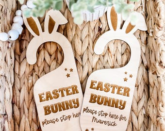 Personalized Easter Bunny Stop Here Door Hanger For Kids