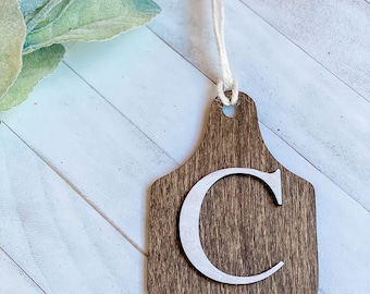 Cow tag ornament