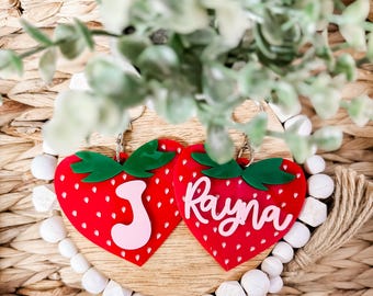 Strawberry Kids Summer Bag Tag Personalized