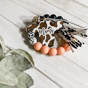 Cow Print Cow Head Wristlet