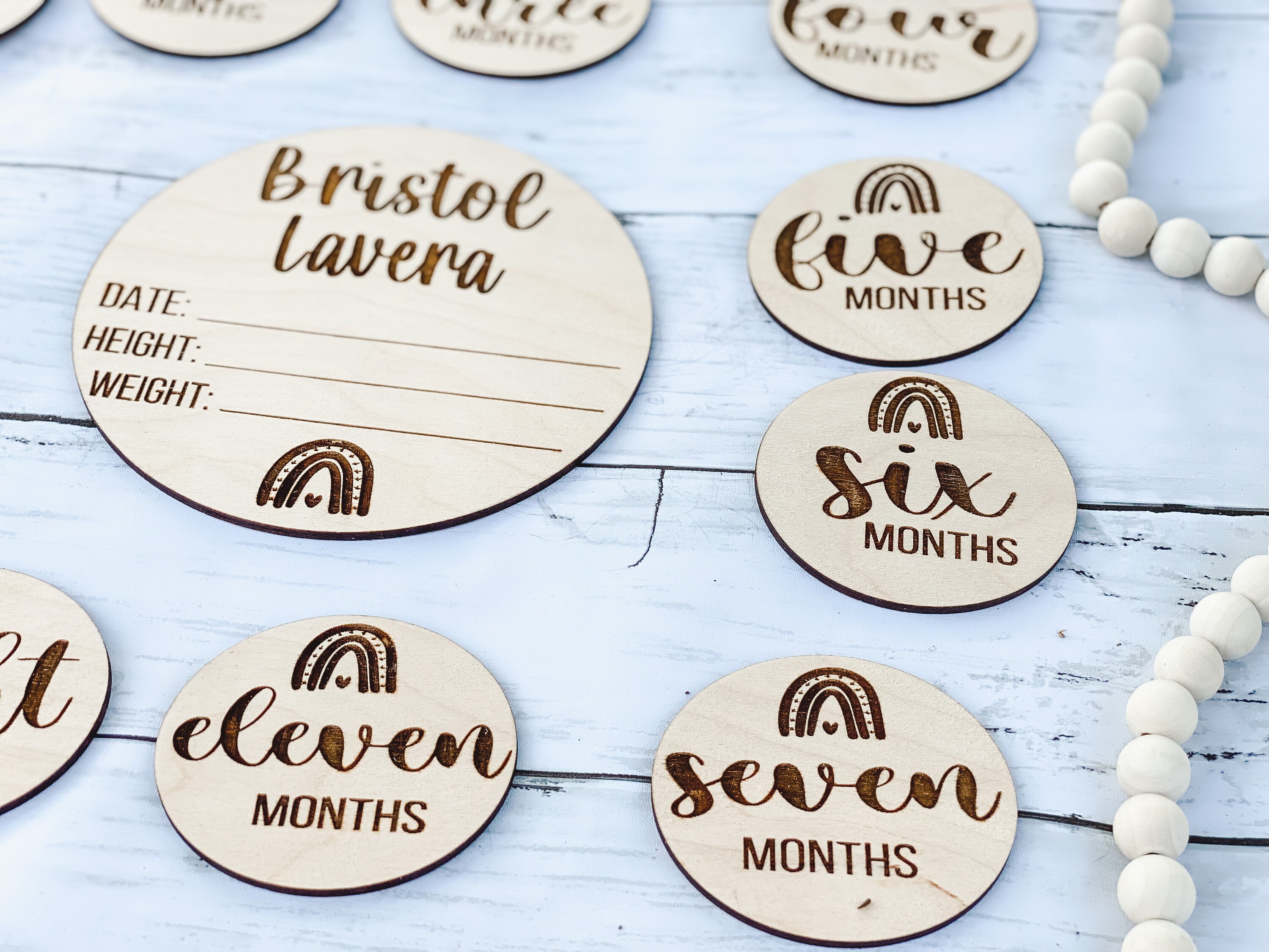 Rainbow Baby Milestone Set - Etsy