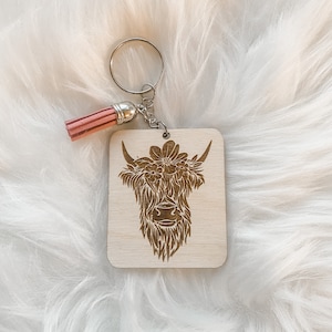 Highland Cow Keychain