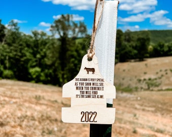 Cow Tag Height Ornament with Personalized Single Name