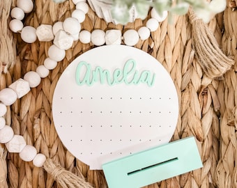 Acrylic Circle Personalized with Name Earring Stand Holder