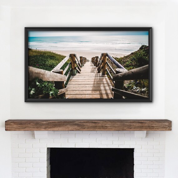 Samsung Frame Tv Art Wooden Beach Steps Boardwalk Ocean Etsy