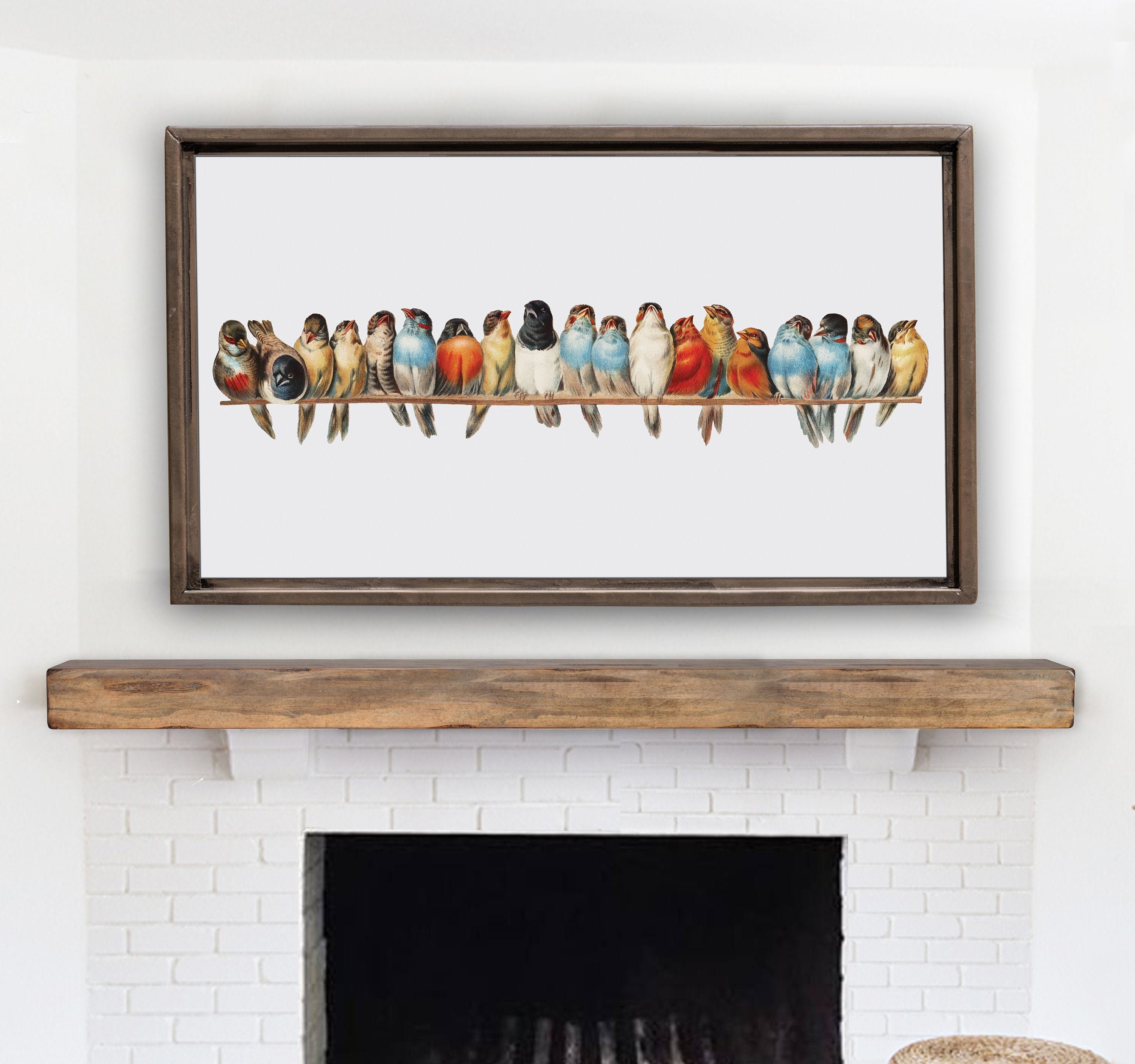 Vintage Birds SFTA19 Samsung Frame TV Art Instant Download Bird on a Wire Digital Download